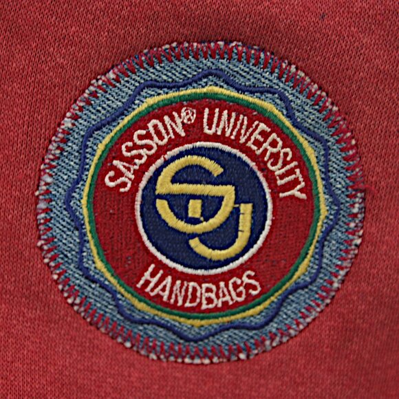 Vintage Sasson University Denim Jeans Zippered Crossbody Handbag Purse 1980s - Picture 4 of 14